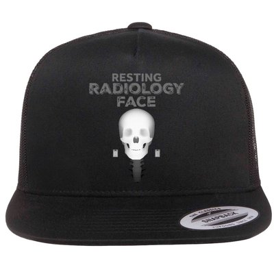 Resting Radiology Face Flat Bill Trucker Hat