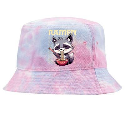 Ramen Raccoon Funny Gift Tie-Dyed Bucket Hat