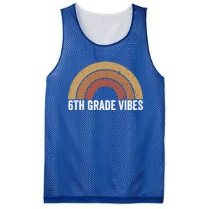 Retro Rainbow For 6Th Graders 6Th Grade Vibes Meaningful Gift Mesh Reversible Basketball Jersey Tank