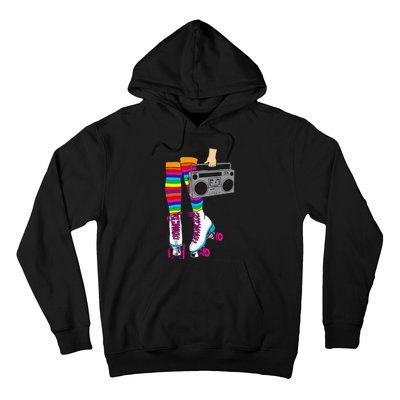 Retro Rollerskates Funny 80S Roller Disco Skating Girl Gift Hoodie