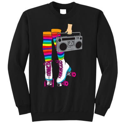 Retro Rollerskates Funny 80S Roller Disco Skating Girl Gift Tall Sweatshirt