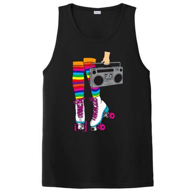 Retro Rollerskates Funny 80S Roller Disco Skating Girl Gift PosiCharge Competitor Tank