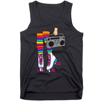 Retro Rollerskates Funny 80S Roller Disco Skating Girl Gift Tank Top