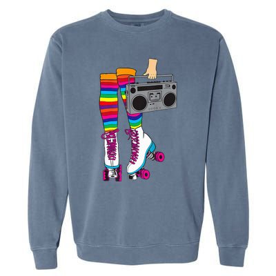 Retro Rollerskates Funny 80S Roller Disco Skating Girl Gift Garment-Dyed Sweatshirt