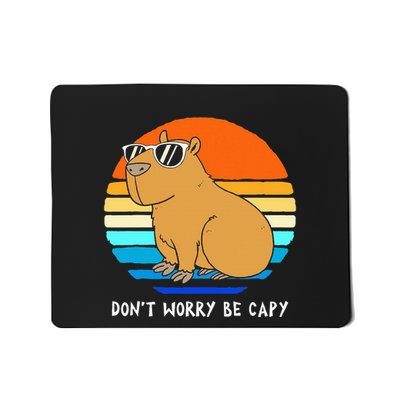 Retro Rodent Funny Capybara Dont Be Worry Be Capy Mousepad
