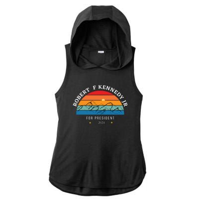 RFK Robert F Kennedy Jr For President 2024 Ladies PosiCharge Tri-Blend Wicking Draft Hoodie Tank