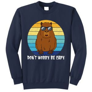 Retro Rodent Funny Capybara Dont Be Worry Be Capy Sweatshirt