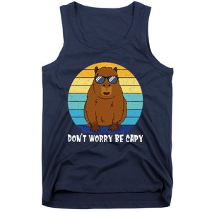 Retro Rodent Funny Capybara Dont Be Worry Be Capy Tank Top