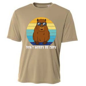 Retro Rodent Funny Capybara Dont Be Worry Be Capy Cooling Performance Crew T-Shirt