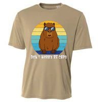 Retro Rodent Funny Capybara Dont Be Worry Be Capy Cooling Performance Crew T-Shirt