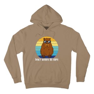 Retro Rodent Funny Capybara Dont Be Worry Be Capy Hoodie