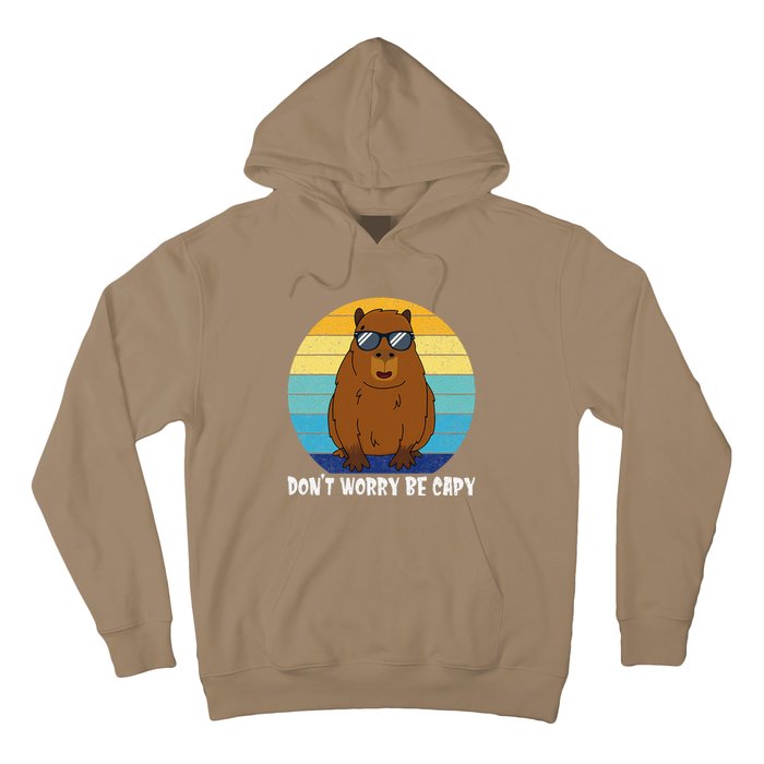 Retro Rodent Funny Capybara Dont Be Worry Be Capy Hoodie