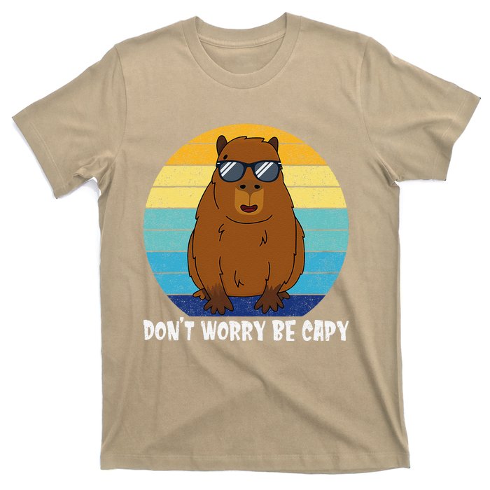 Retro Rodent Funny Capybara Dont Be Worry Be Capy T-Shirt