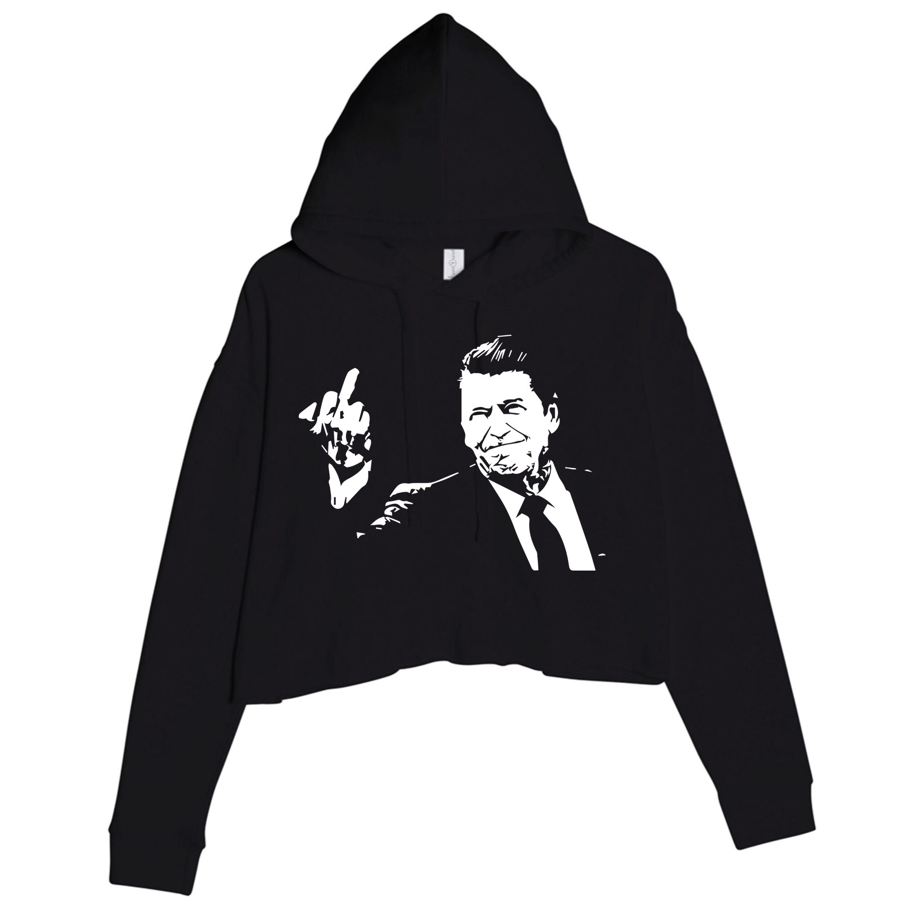 Ronald Reagan Flipping Crop Fleece Hoodie