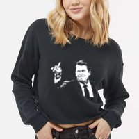Ronald Reagan Flipping Cropped Pullover Crew