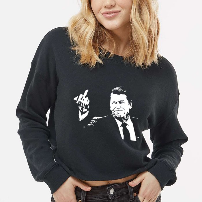 Ronald Reagan Flipping Cropped Pullover Crew