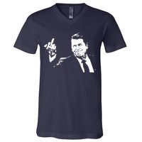 Ronald Reagan Flipping V-Neck T-Shirt