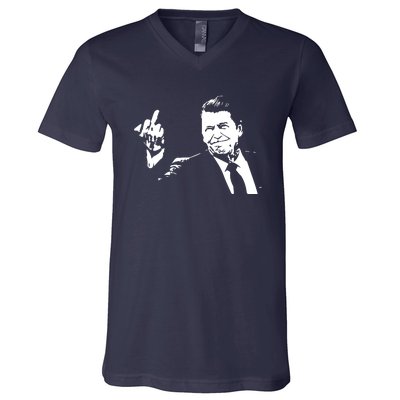 Ronald Reagan Flipping V-Neck T-Shirt