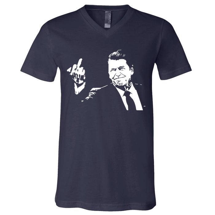 Ronald Reagan Flipping V-Neck T-Shirt