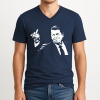 Ronald Reagan Flipping V-Neck T-Shirt