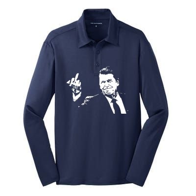 Ronald Reagan Flipping Silk Touch Performance Long Sleeve Polo