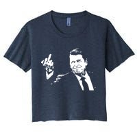 Ronald Reagan Flipping Women's Crop Top Tee