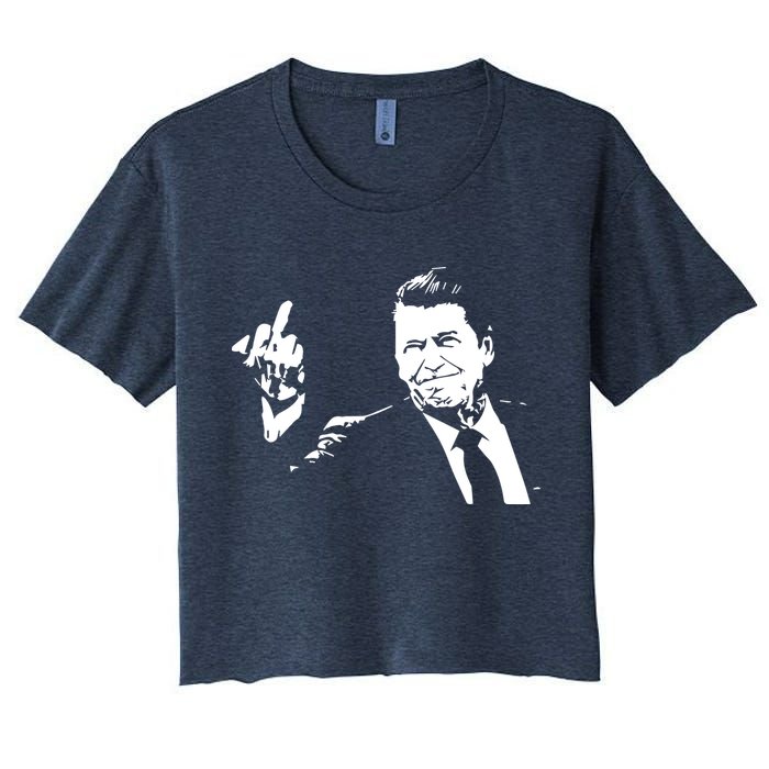 Ronald Reagan Flipping Women's Crop Top Tee