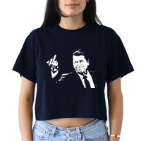 Ronald Reagan Flipping Women's Crop Top Tee