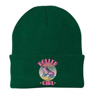 Retro Rollerskates Funny 80S Roller Disco Skating Girl Cool Knit Cap Winter Beanie