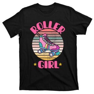 Retro Rollerskates Funny 80S Roller Disco Skating Girl Cool T-Shirt