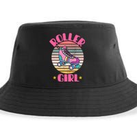 Retro Rollerskates Funny 80S Roller Disco Skating Girl Cool Sustainable Bucket Hat