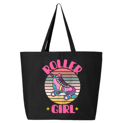 Retro Rollerskates Funny 80S Roller Disco Skating Girl Cool 25L Jumbo Tote