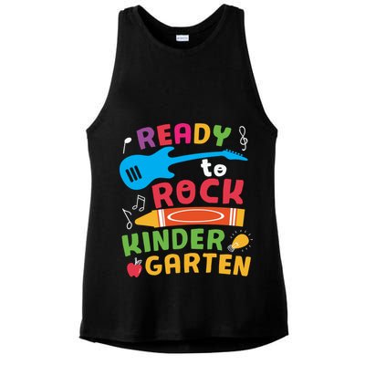Ready Rock Funny First Day Of Kindergarten Ladies PosiCharge Tri-Blend Wicking Tank