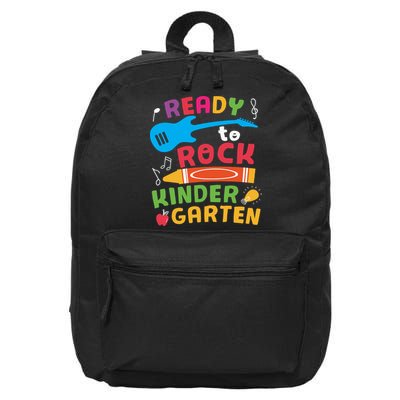 Ready Rock Funny First Day Of Kindergarten 16 in Basic Backpack