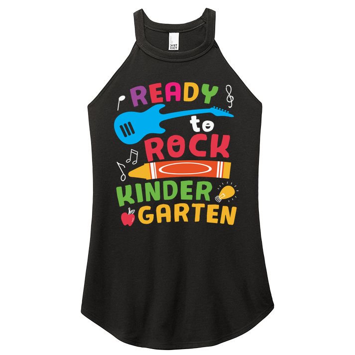 Ready Rock Funny First Day Of Kindergarten Women's Perfect Tri Rocker Tank