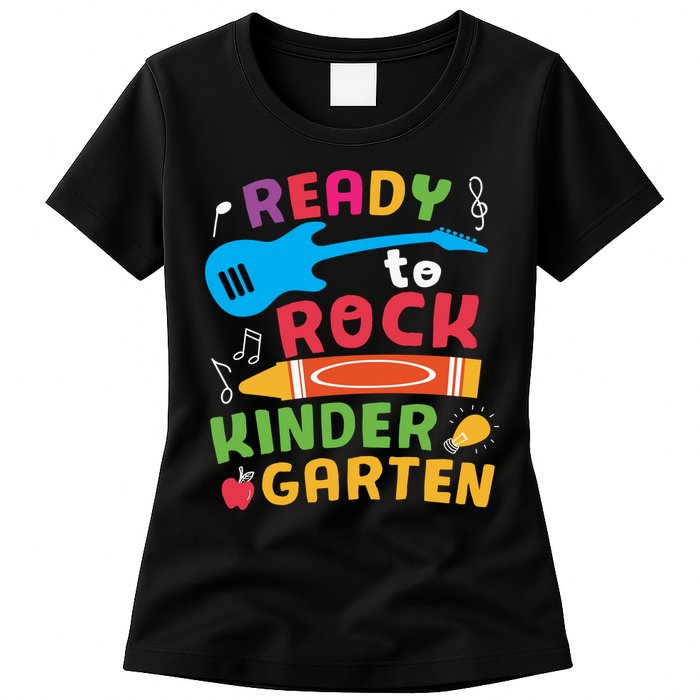 Ready Rock Funny First Day Of Kindergarten Womens T-Shirt