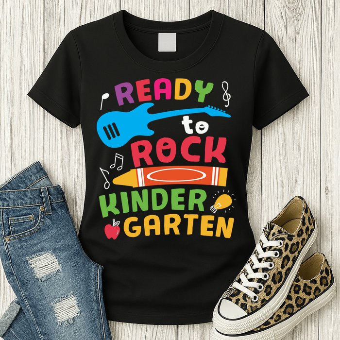Ready Rock Funny First Day Of Kindergarten Womens T-Shirt