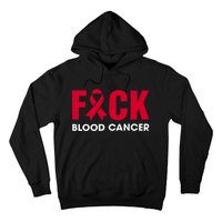 Red Ribbon Fuck Blood Cancer September Blood Cancer Awareness Blood Cancẻ Hoodie