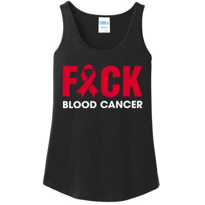 Red Ribbon Fuck Blood Cancer September Blood Cancer Awareness Blood Cancẻ Ladies Essential Tank