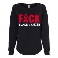 Red Ribbon Fuck Blood Cancer September Blood Cancer Awareness Blood Cancẻ Womens California Wash Sweatshirt