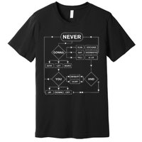 Rick Roll Flowchart Internet Meme Funny 80S Music Premium T-Shirt