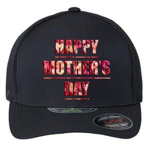 Red Roses Flower Bouquet Pink Red Flowers Happy MotherS Day Gift Flexfit Unipanel Trucker Cap