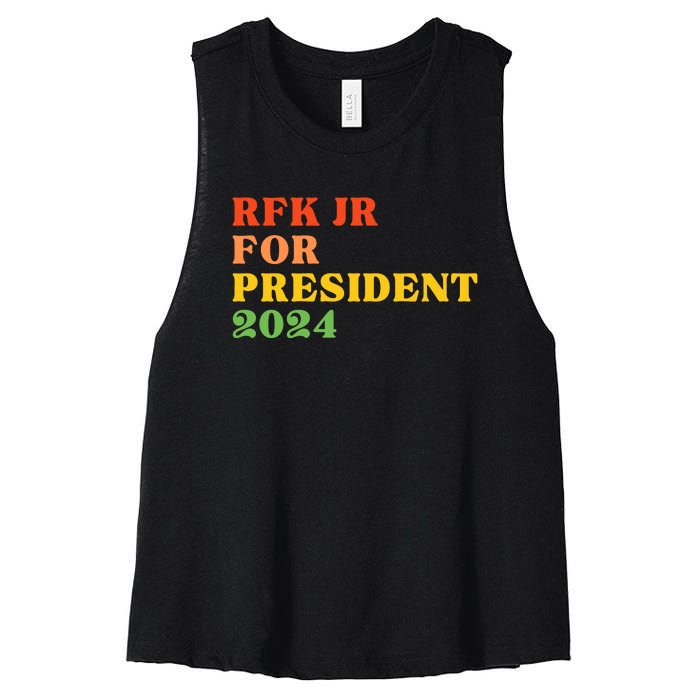 RFK Robert F Kennedy Jr For President 2024 Women's Racerback Cropped Tank