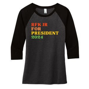 RFK Robert F Kennedy Jr For President 2024 Women's Tri-Blend 3/4-Sleeve Raglan Shirt