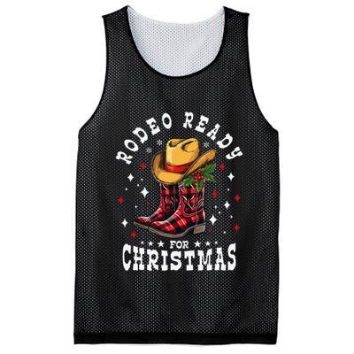 Rodeo Ready For Christmas Buffalo Plaid Cowgirl Cowboy Boots Mesh Reversible Basketball Jersey Tank