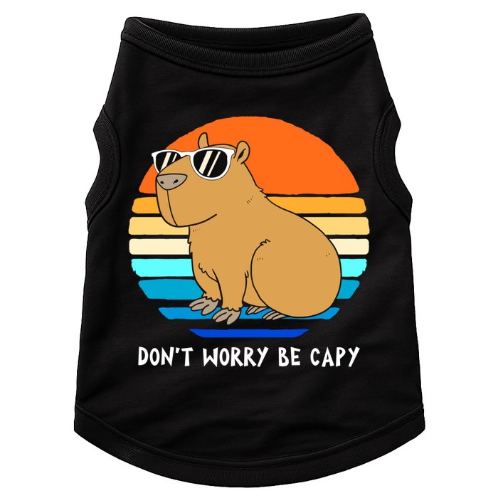 Retro Rodent Funny Capybara Dont Be Worry Be Capy Doggie Tank