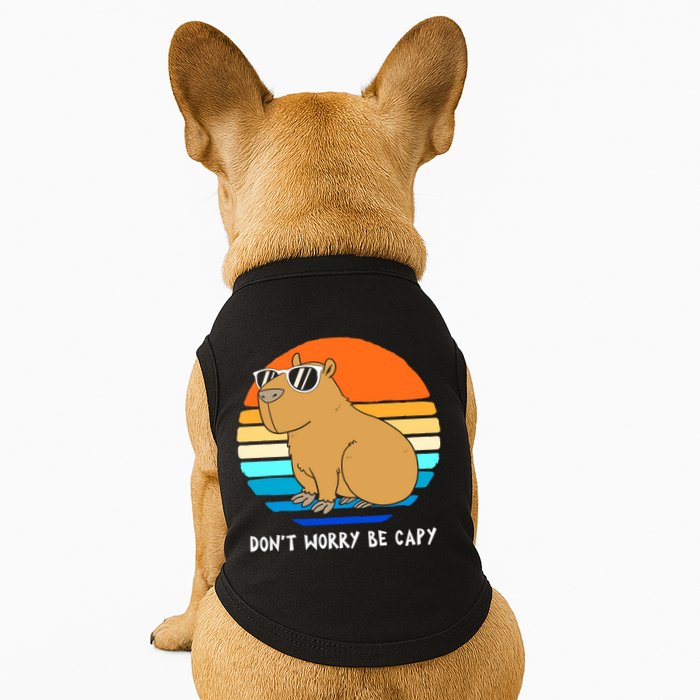 Retro Rodent Funny Capybara Dont Be Worry Be Capy Doggie Tank