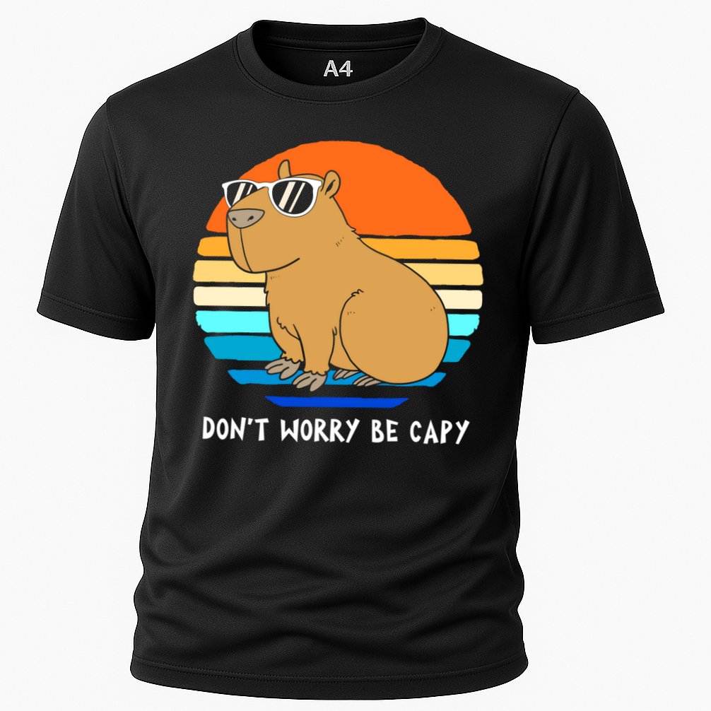 Retro Rodent Funny Capybara Dont Be Worry Be Capy Performance Shirt
