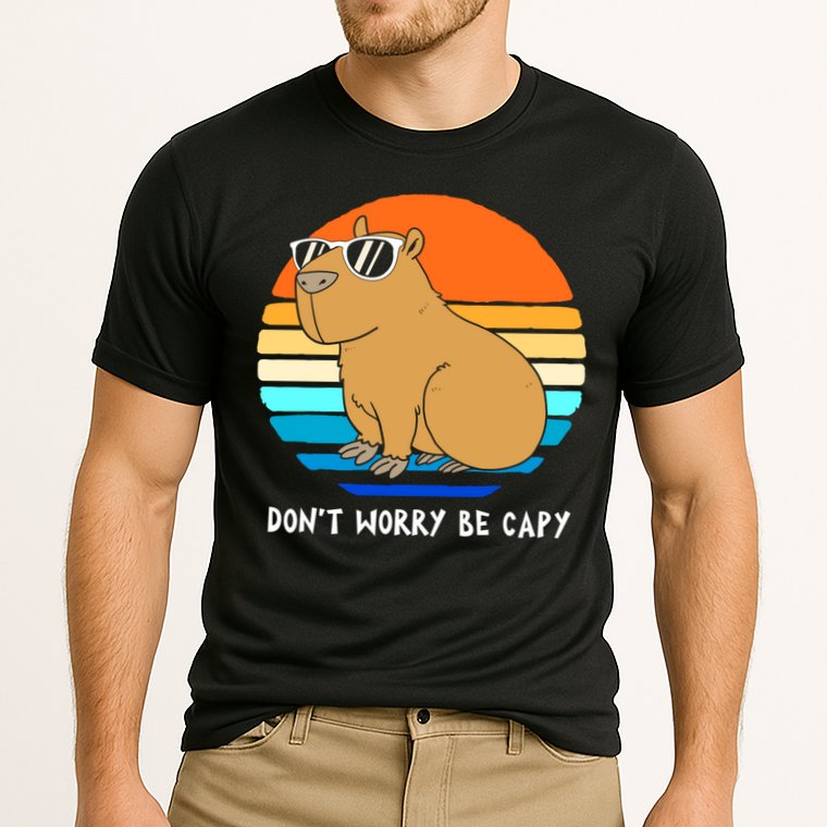Retro Rodent Funny Capybara Dont Be Worry Be Capy Performance Shirt