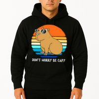 Retro Rodent Funny Capybara Dont Be Worry Be Capy Hoodie